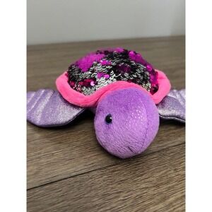 Adventure Planet Sequin Stuffed Turtle 8"